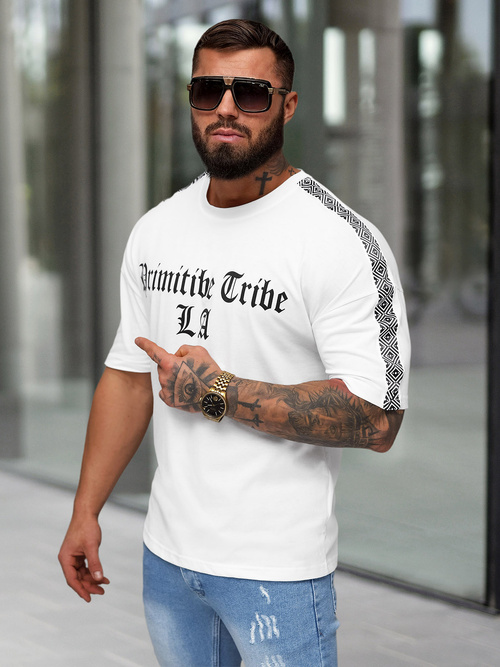 T-shirt Homme Blanc OZONEE JS/8B1380/1