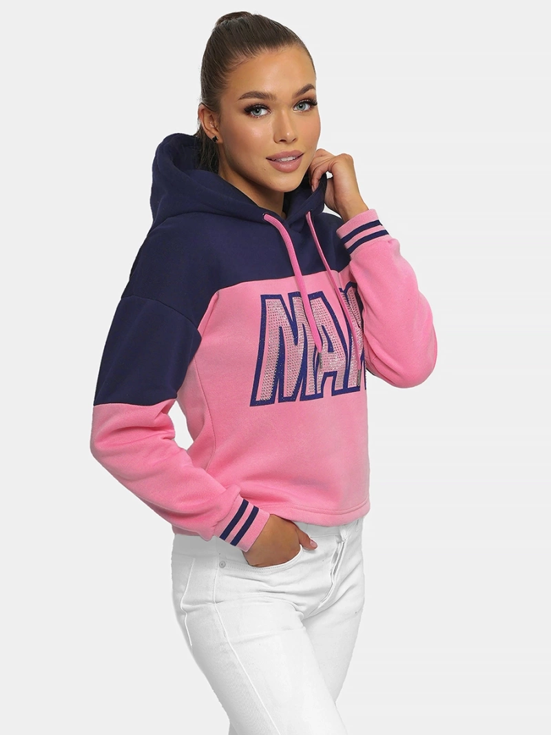 Sweat à Capuche Femme Rose OZONEE JS/B26024