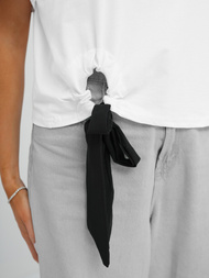 T-shirt femme blanc et noir OZONEE JS/RJ77247