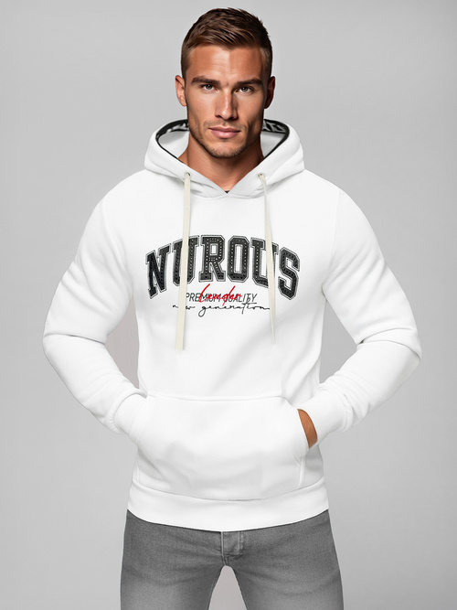Sweatshirt à capuche homme blanc OZONEE O/TT30510