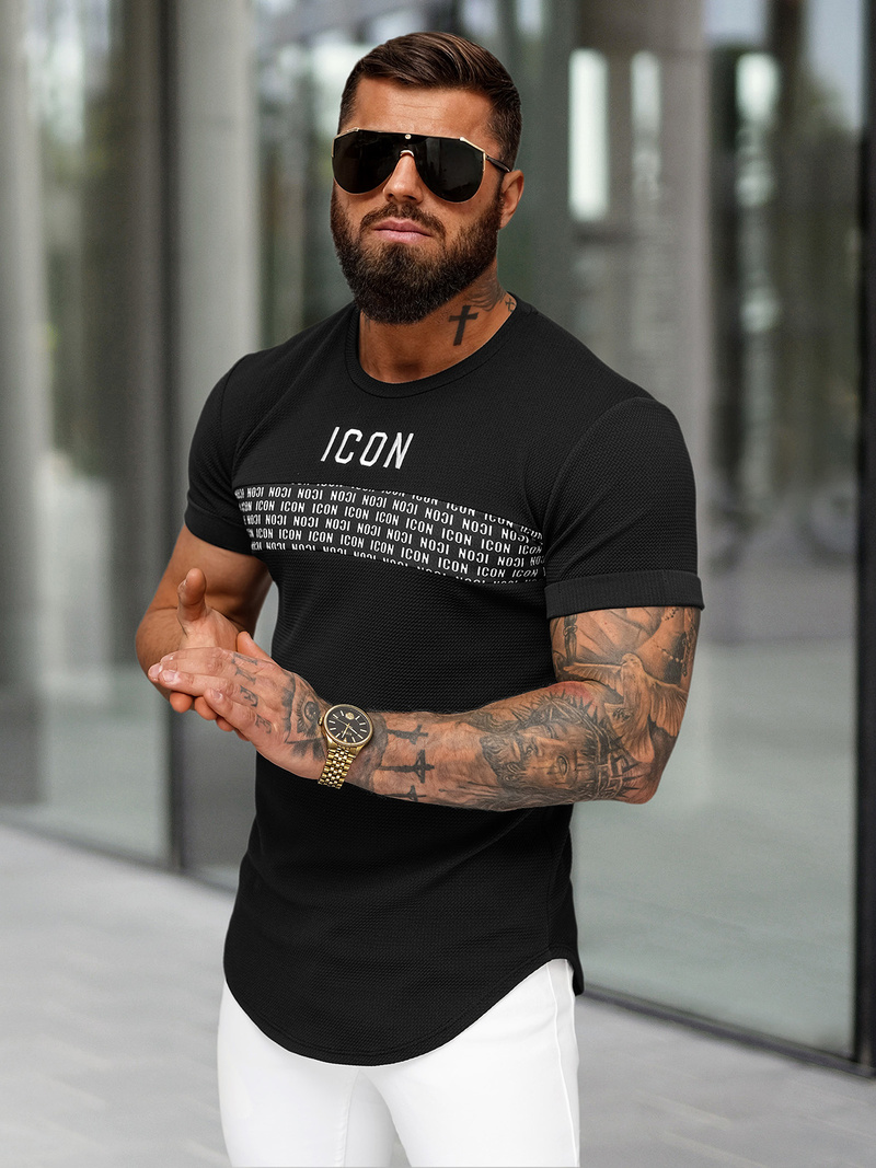 T-shirt Homme Noir OZONEE O/B1215
