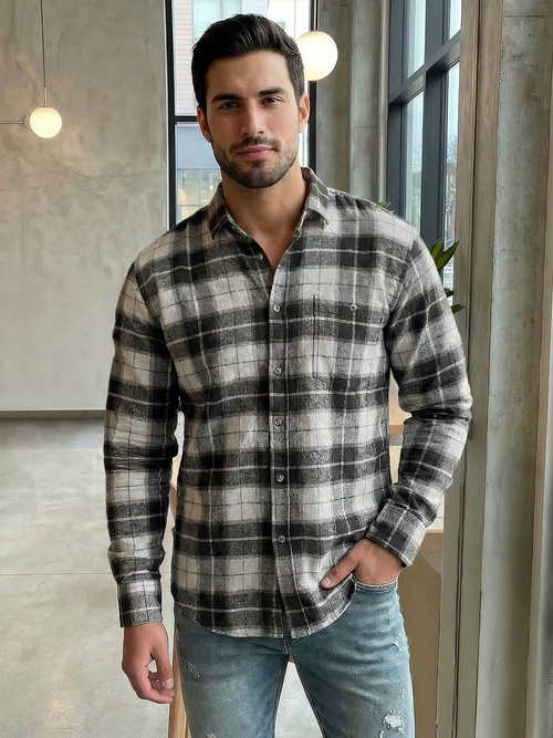 Chemise homme gris OZONEE V/V172Z