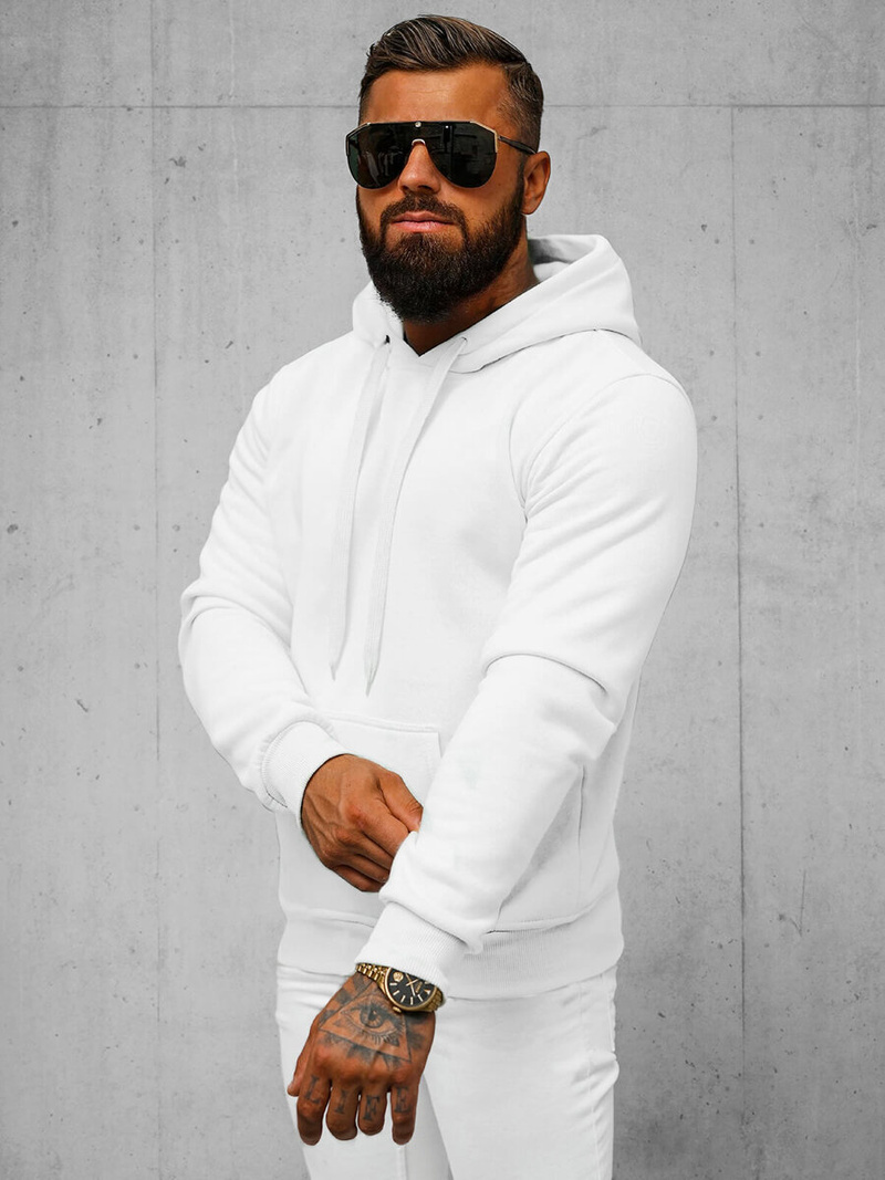 Sweatshirt Homme Blanc OZONEE JS/2009Z