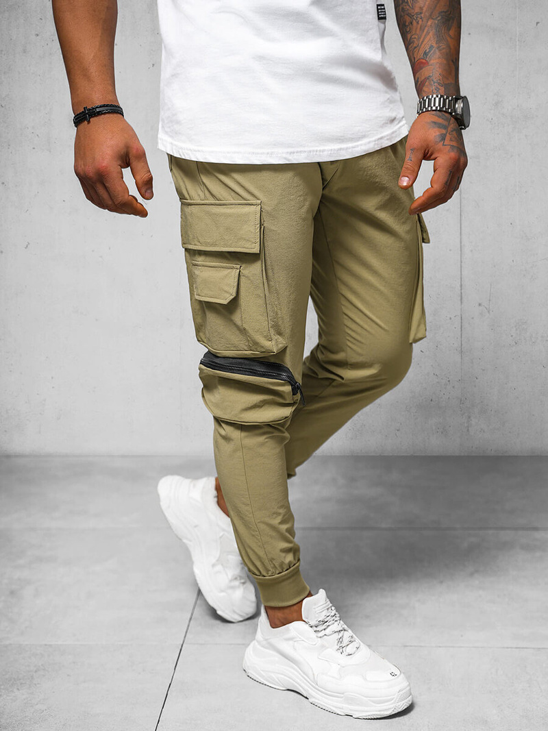 Pantalon Chino Homme Beige Foncé OZONEE O/PS5520