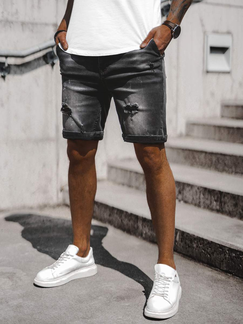Shorts en Jean Homme Gris Foncé OZONEE NB/MP0036G/1Z