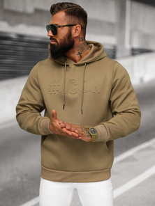 Sweatshirt à capuche homme beige OZONEE JS/27B6502/91