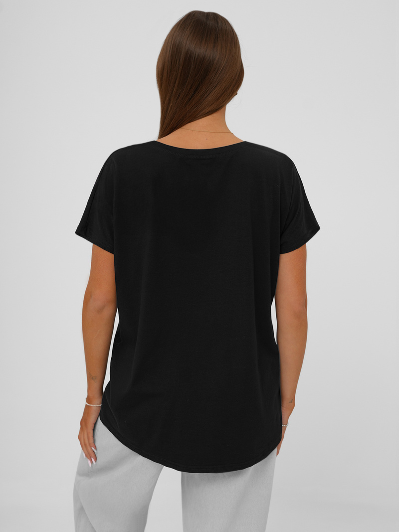 T-shirt femme noir OZONEE JS/95T2573/3