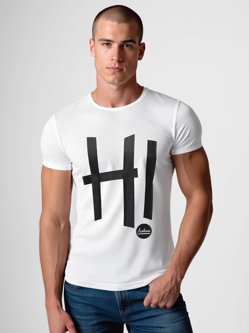 T-shirt Homme Blanc OZONEE O/T1261/1Z