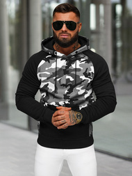 Sweatshirt à capuche homme gris OZONEE JS/8B158/2