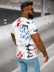 T-shirt Homme Blanc OZONEE JS/8T1211/1