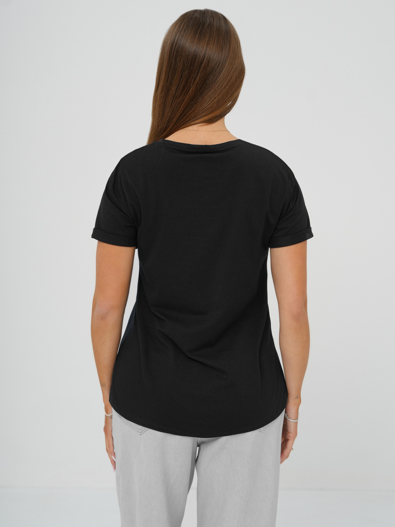 T-shirt femme noir OZONEE DJ77806