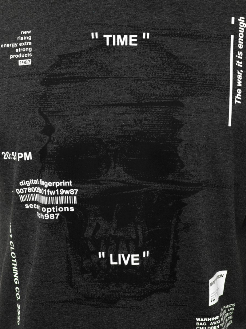 T-Shirt Homme graphite et blanc OZONEE MACH/M1212