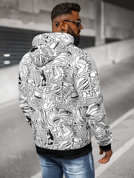 Sweatshirt à capuche homme blanc OZONEE JS/8B1256/1