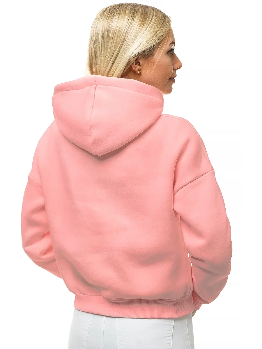 Sweat à capuche femme rose clair OZONEE O/12102 OZONEE