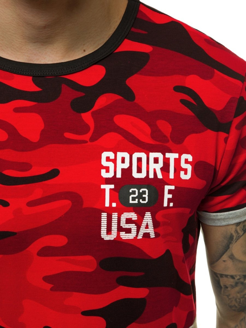 T-Shirt Homme Rouge OZONEE JS/SS10982