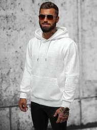 Sweatshirt à capuche homme blanc OZONEE JS/3B566