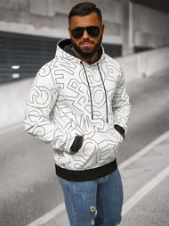 Sweatshirt à capuche homme blanc OZONEE JS/8B1232/1