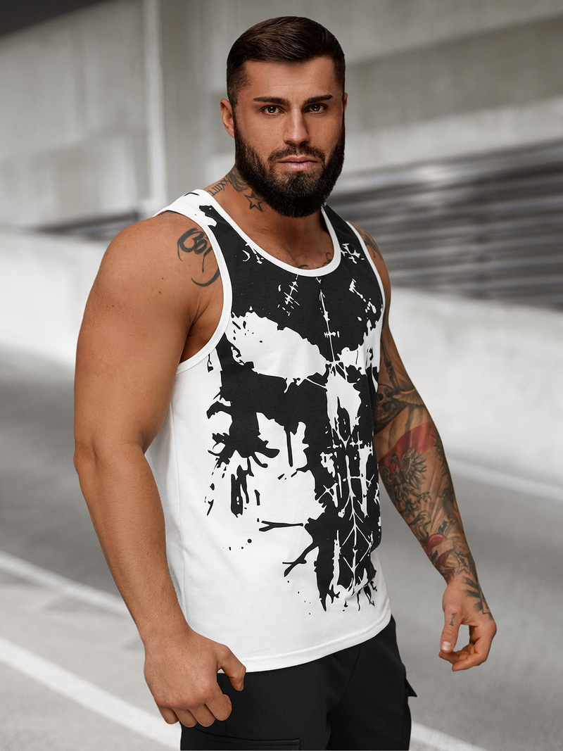 T-shirt Homme Blanc OZONEE JS/8B1708/1Z