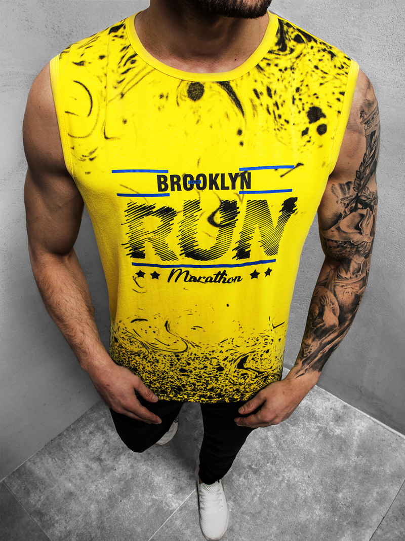 T-Shirt Homme Jaune OZONEE JS/KS2075Z