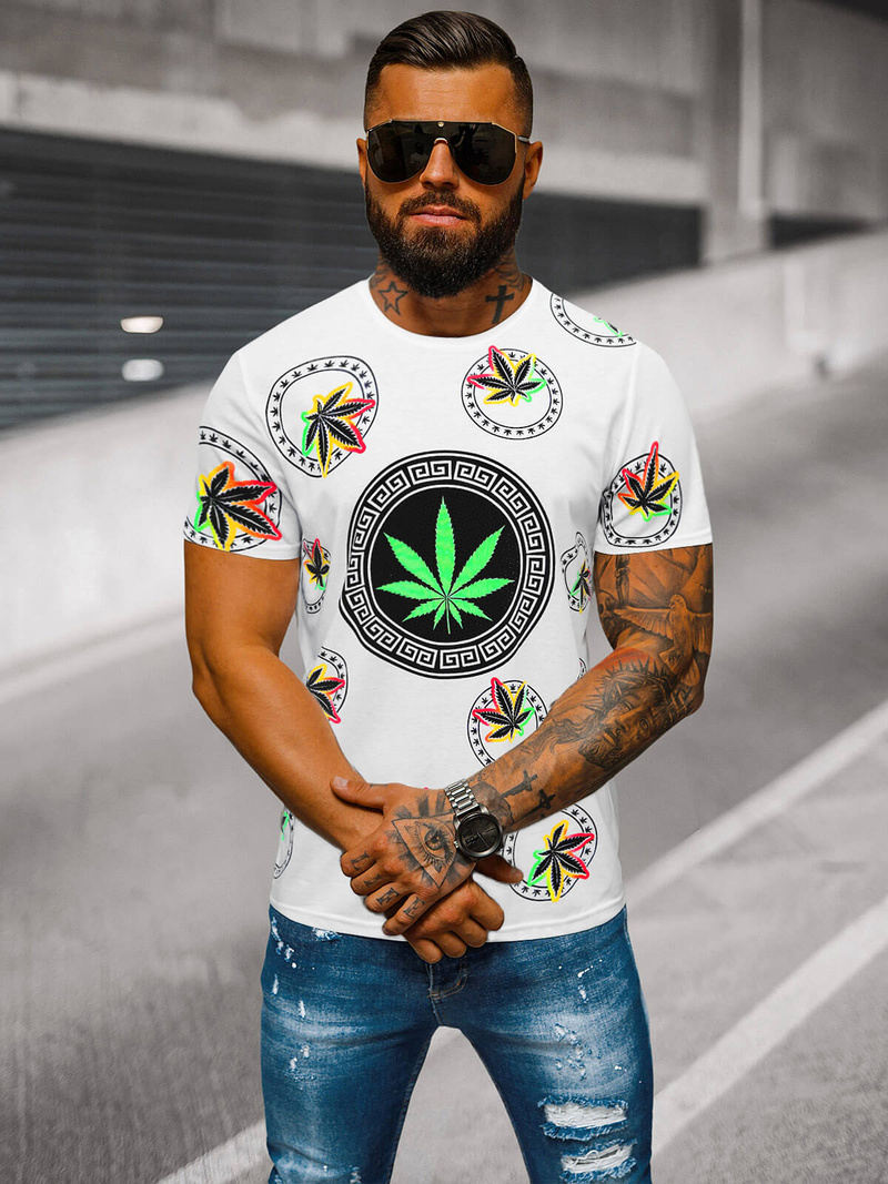 T-shirt Homme Blanc OZONEE O/T135/1