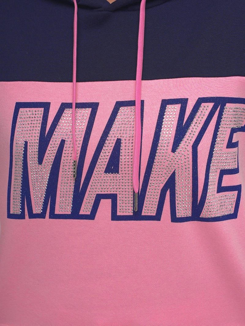 Sweat à Capuche Femme Rose OZONEE JS/B26024