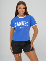 T-shirt femme bleu OZONEE JS/R62184