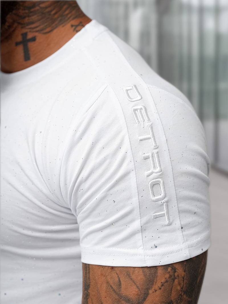 T-shirt Homme Blanc OZONEE O/QQ1388