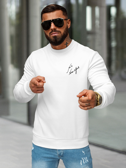 Sweatshirt Homme Blanc OZONEE O/P2031Z