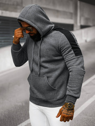 Sweatshirt à capuche homme gris foncé OZONEE JS/8B1311/5