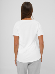 T-shirt femme blanc et bleu OZONEE DJ77806