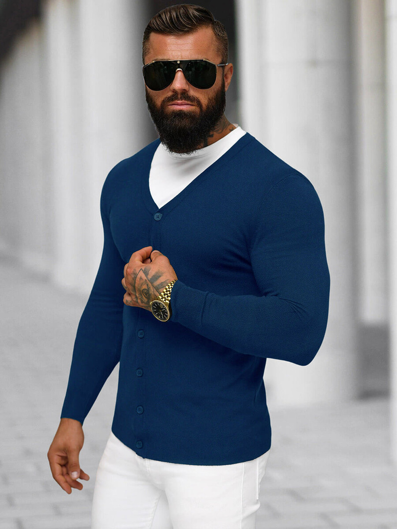 Pullover Homme Bleu Foncé OZONEE NB/MM6006/5Z