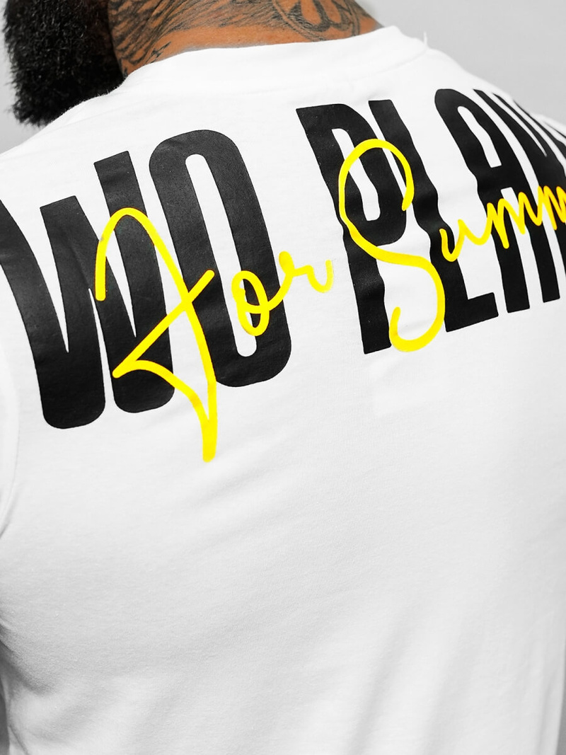 T-shirt Homme Blanc OZONEE O/T1277/1