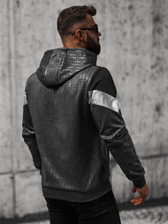 Sweatshirt à capuche homme gris foncé OZONEE O/3A77