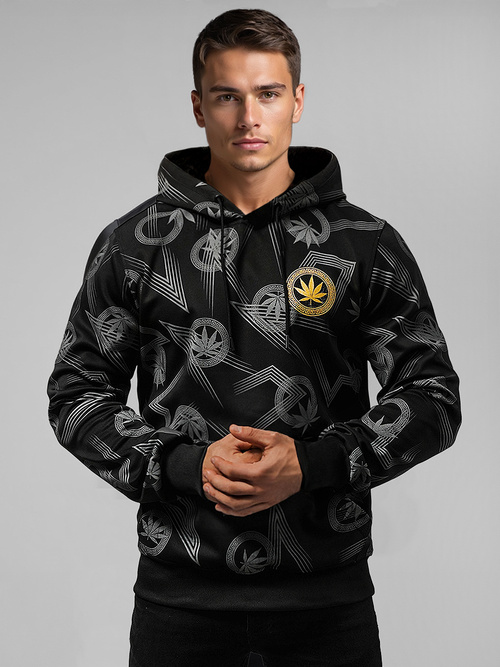 Sweatshirt à capuche homme noir OZONEE O/B271
