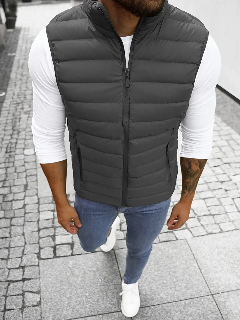 Veste Sans Manches Homme Gris Foncé OZONEE JS/M711/105