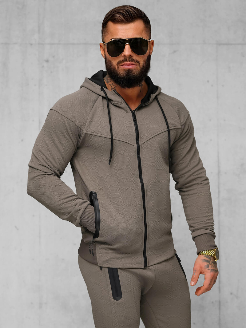 Survêtement homme beige et gris OZONEE O/FF3705AB