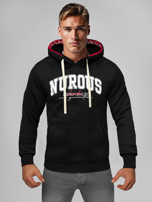 Sweatshirt à capuche homme noir OZONEE O/TT30510
