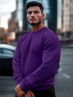 Sweatshirt Homme Violet OZONEE JS/2001-10Z