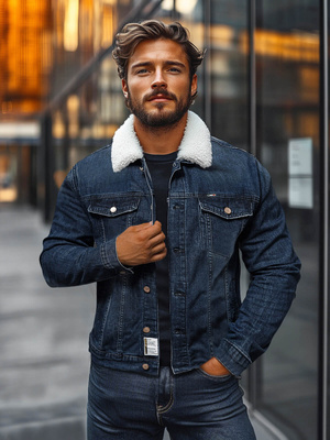 Veste en Jean Homme Bleu Foncé OZONEE NB/MJ517BS