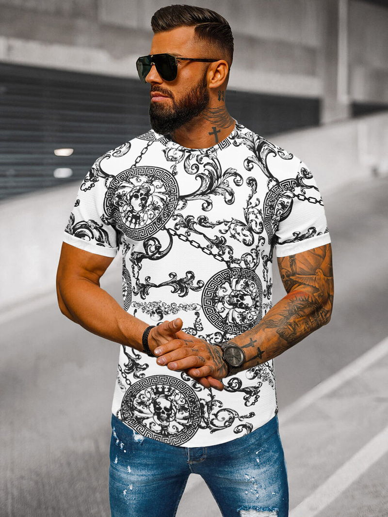 T-shirt Homme Blanc OZONEE O/P1062