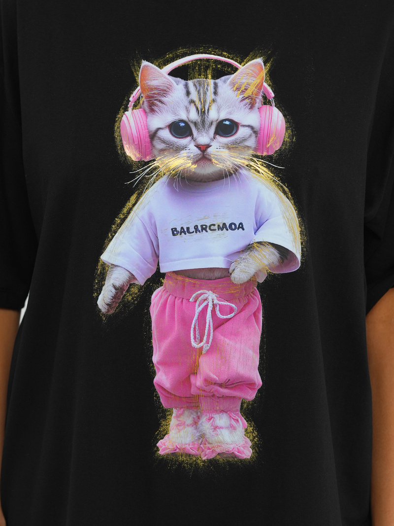 T-shirt femme noir OZONEE DJ77423