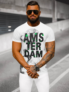 T-shirt Homme Blanc OZONEE O/T128/1Z
