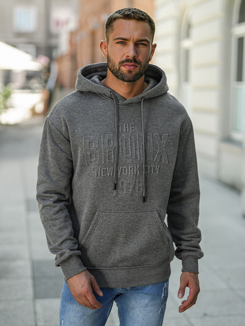 Sweatshirt à capuche homme gris foncé OZONEE JS/8B1776/5