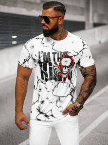 T-shirt Homme Blanc OZONEE JS/Y70028Z