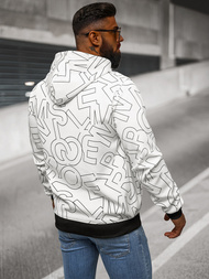 Sweatshirt à capuche homme blanc OZONEE JS/8B1232/1