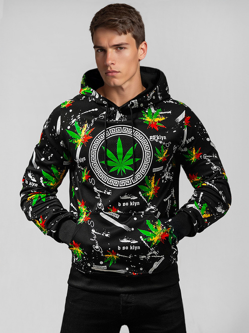 Sweatshirt à capuche homme noir OZONEE O/B269