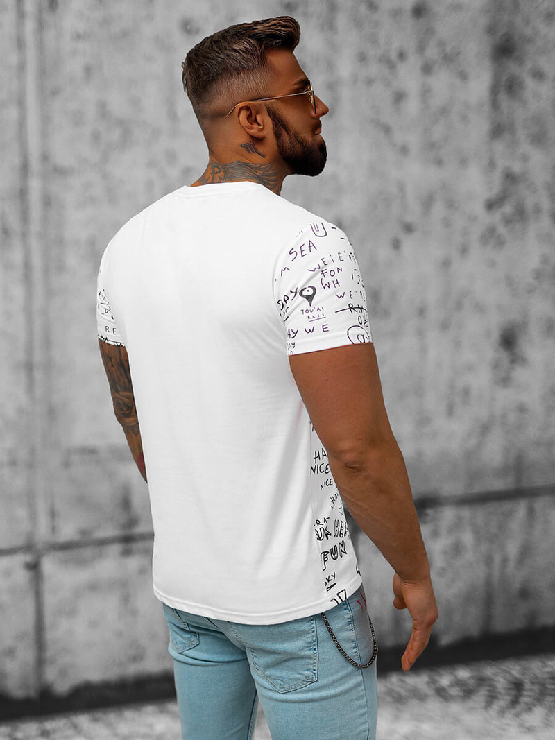 T-shirt Homme Blanc OZONEE JS/8T961