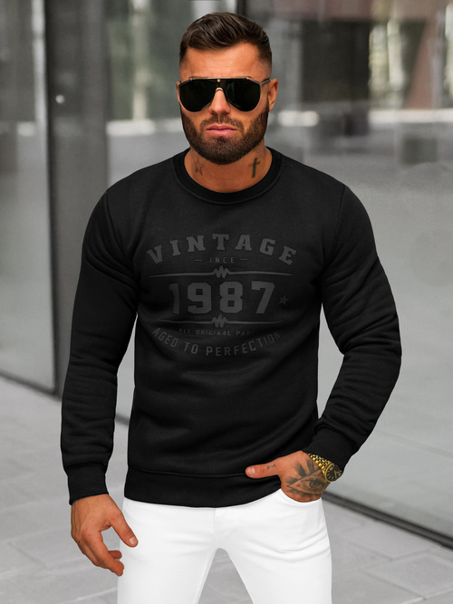 Sweatshirt Homme Noir OZONEE JS/8B1359/3