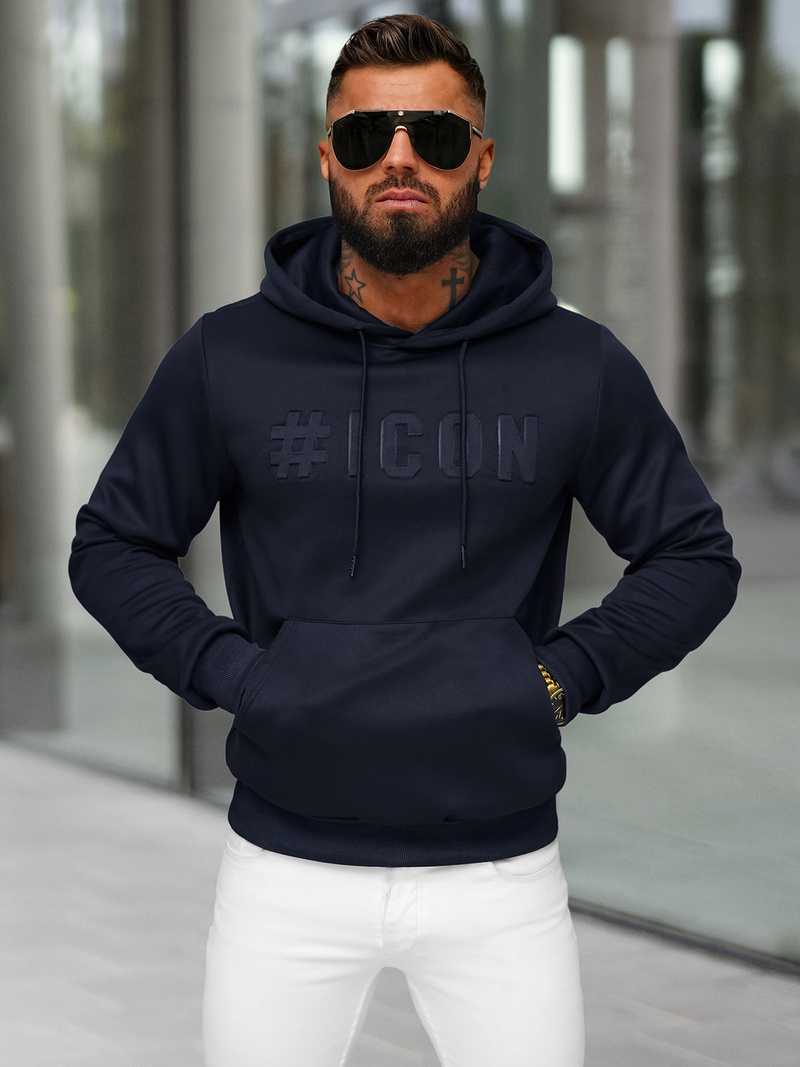Sweatshirt à capuche homme indigo OZONEE JS/27B6502/28Z