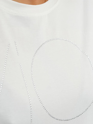 T-shirt femme blanc OZONEE JS/YJ77841